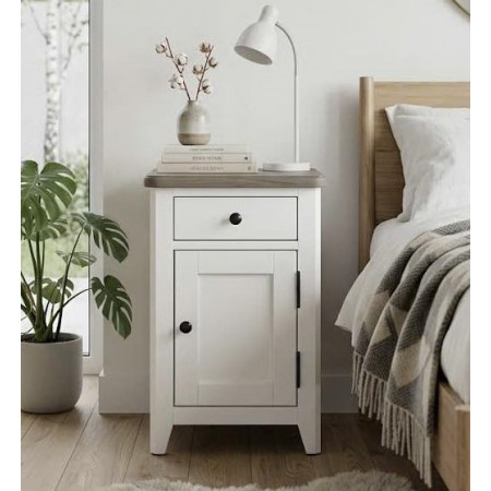 P2728-32 : Tủ Góc , Tủ Trang Trí - Màu Trắng + Nâu